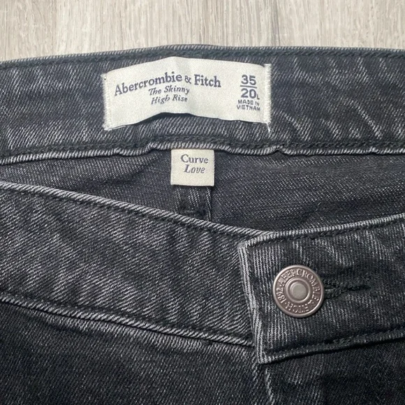 NWT Abercrombie & Fitch LONG The Skinny High Rise Curve Love Slit Ankle - Picture 4 of 10